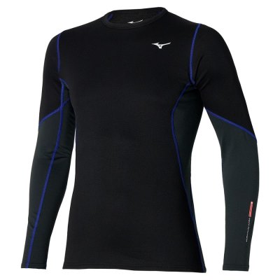Manga Larga Mizuno Merino Wool Crew Hombre - Negros / Azules - Chile M016APCJNB